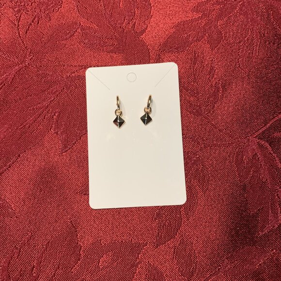 Forever 21 Jewelry - Forever 21 gold hoops with 3D dangle, post backs NWOT